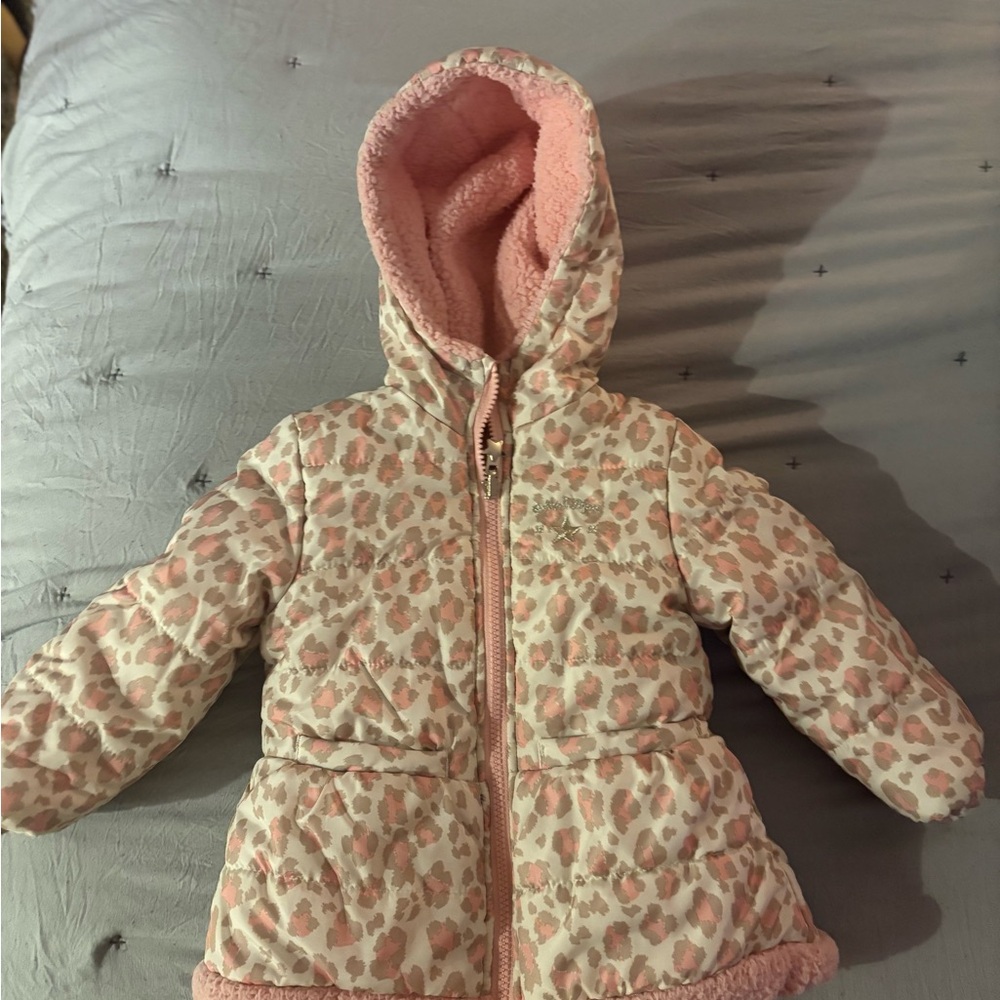 Osh Kosh Pink Leopard Print Hooded Jacket